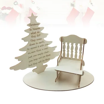 

2PCS Christmas Desktop Adornment Wood Christmas Tree Chair Desktop Decor Creative Christmas Home Adornment Delicate Desktop Orna