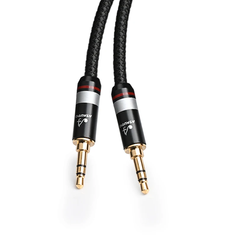 HIFI 3.5 AUX 케이블 실버 도금 AUX 자동차 무산소 구리 휴대폰 오디오 수-수 연결 오디오 케이블, aux 케이블
