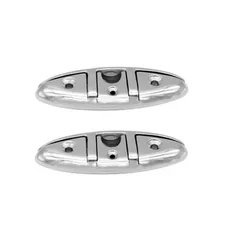 2Pcs 5 inch Stainless Steel Cleat Marine Hardware Foldable Boat Cleats Folding Deck Mooring Cleat Boat Accessories Parts