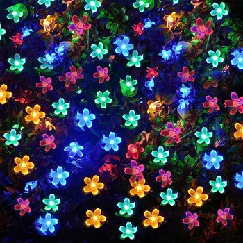 

Waterproof Solar Lamp Fairy String Lights Cherry Lamp LED Peach Blossom Decorative Lawn Garden Patio Christmas Tree LED Light