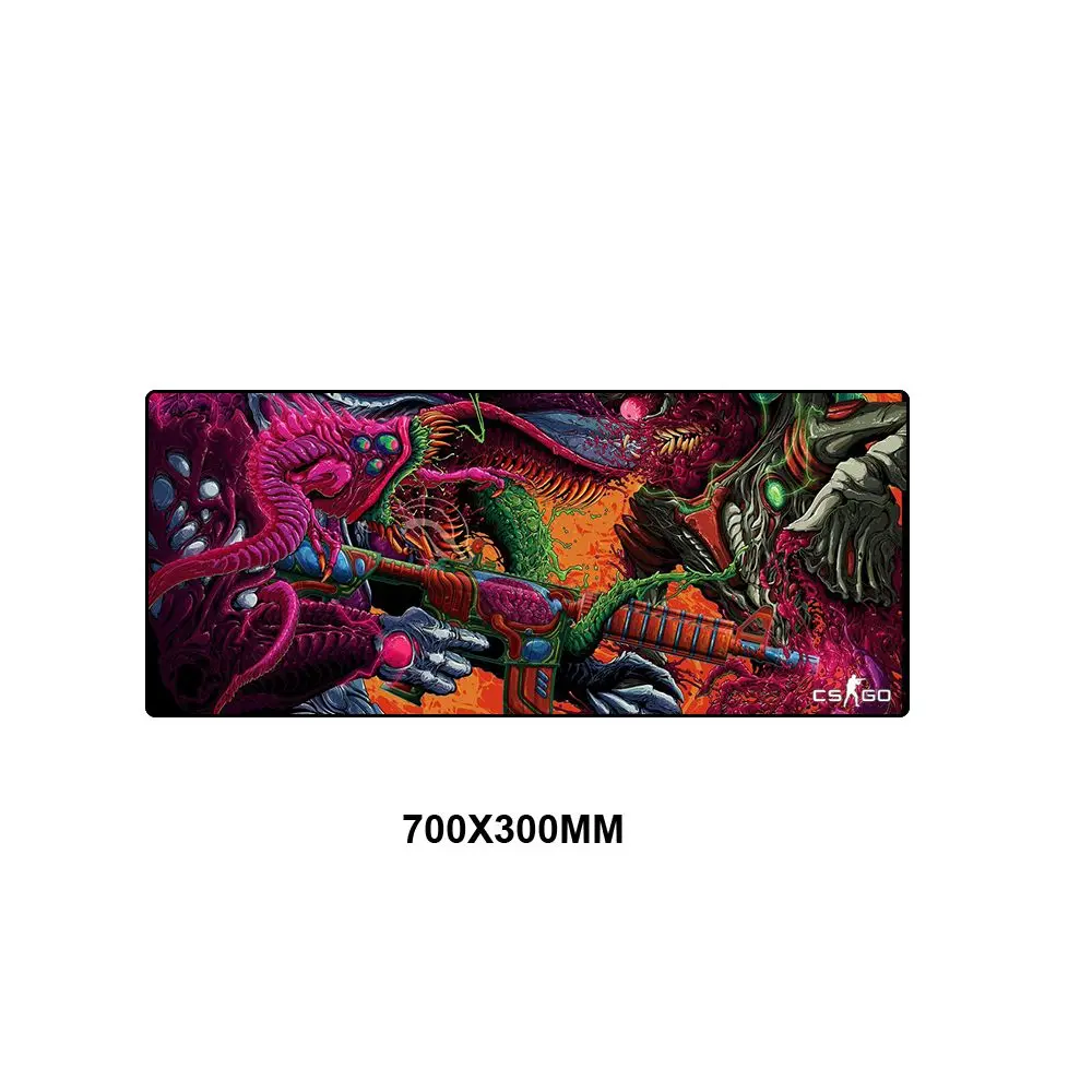 70x30 см XL Lockedge большой игровой коврик для мыши компьютерный геймер CS GO коврик для мыши с клавиатурой Hyper Beast CSGO Настольный Резиновый Коврик Для Мыши для ПК - Цвет: 300x700x3mm