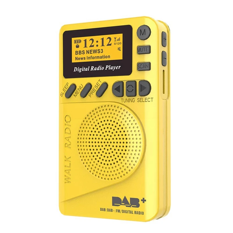 Карманное Dab цифровое радио, 87,5-108 МГц мини Dab+ цифровое радио с MP3-плеером fm-радио ЖК-дисплей и громкоговоритель