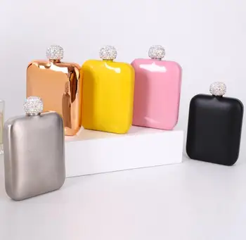 

20pcs Diamond Hip Flasks Stainless Steel Flagon With Rhinestone lid Cover Mini Hip Flask Wine Pot Flask Wine Bottle SN2489