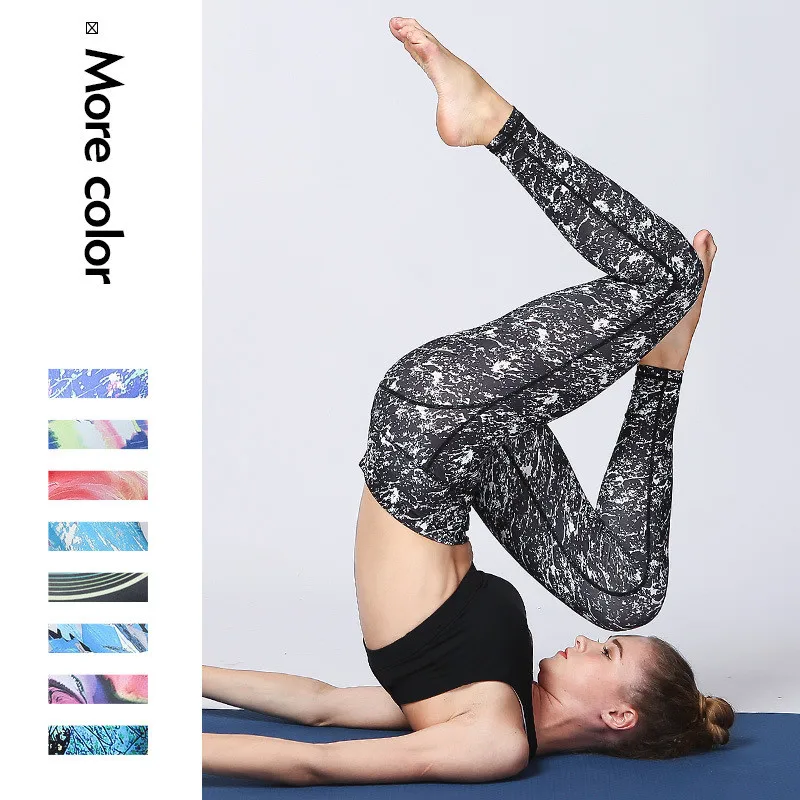 Спортивные колготки для женщин быстросохнущие присборенные облегающие штаны для йоги Высокая талия животик контроль эластичные тренировки тренажерный зал Леггинсы SeamlessHK02D