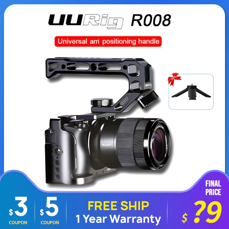 Клетка для камеры UURig Sony A6400 Vlog ручка видеосъемки с деревянной ручкой