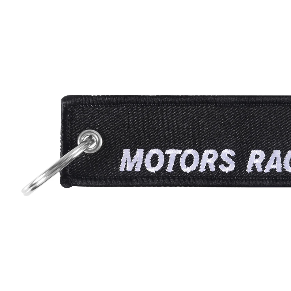 Fashion Auto Keychain Embroidery Tag keychain for motorcycle keys car keyring Aviator Ring Jewelry Customized Keychains llavero