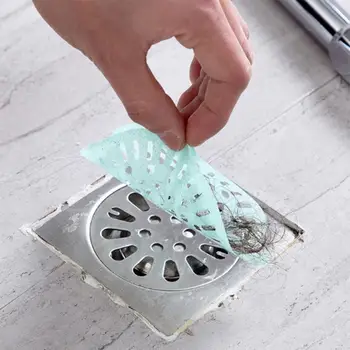 

10Pcs Disposable Self-adhesive Drainer Filter Protective Film for Floor Drain Hair Stopper Bathroom Accessories Kitchen Gadgets