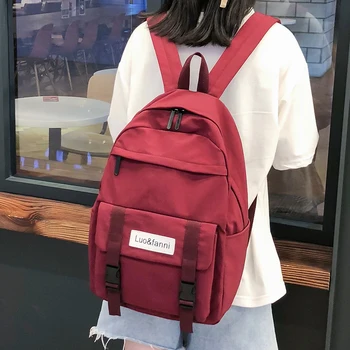 

Cute Waterproof Buckle Backpack Women Large Capacity School Bags For Teenage Girls Nylon Backpack Female Fashion Bag Lady Luxury