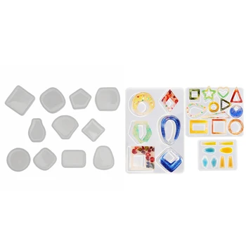 

Silicone Mold DIY Jewelry Making Round Geometric Fan Shape Molds with (Set of 3) Epoxy Resin Earring Molds