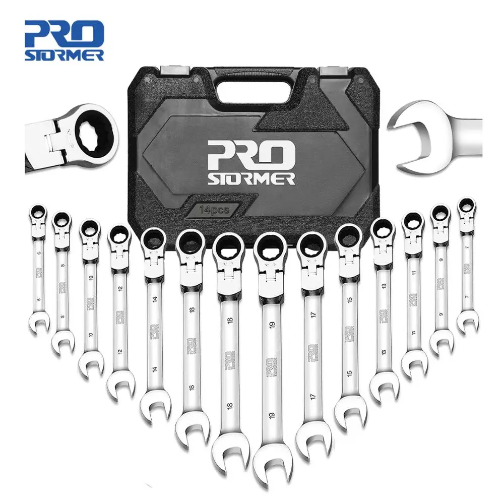 £15.87 Prostormer 14pcs Keys Set Multitool Wrench Ratchet Spanners Set Hand