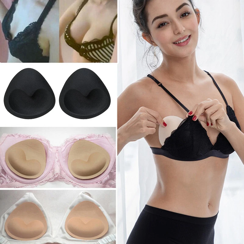 Pair Women Thick Sponge Push Up Breast Bra Nipple Cover Inserts Pads Replacement