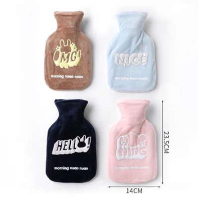 1pc-random-500ml Грелка для детей, для студентов, ручная грелка, маленькая, свежая, портативная грелка, зимняя, плюшевая, теплая, милая, резиновая - Цвет: 1pc-random-500ml
