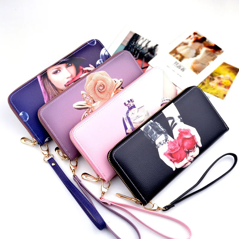 Retro Long women's Wallets PU Leather Phone Holders women Wallets Vintage Zipper women's Wallet