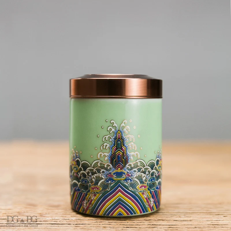 Керамические эмалированные золы урна Золотая проволока цветная эмалированная