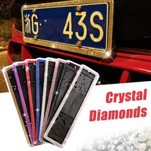 Быстрая доставка, рамка номерного знака для автомобиля, российский номерной знак, Европейский роскошный Кристальный бриллиант, Европейская Рамка номерного знака, автомобильный стиль