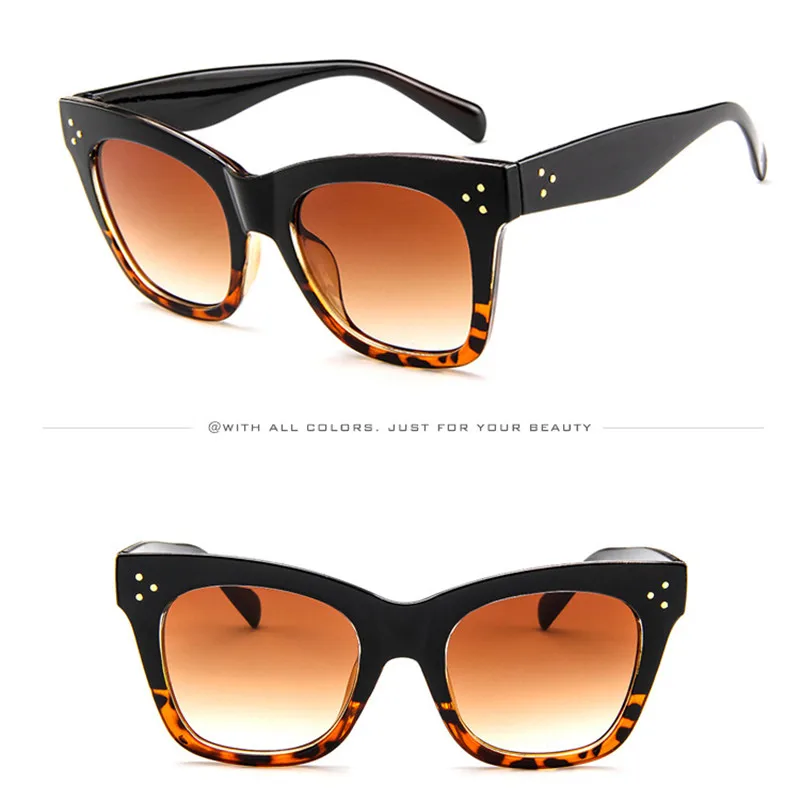 RBROVO модные квадратные солнцезащитные очки женские дизайнерские роскошные женские/мужские солнцезащитные очки Классические винтажные уф400 уличные очки - Цвет линз: BlackLeopard