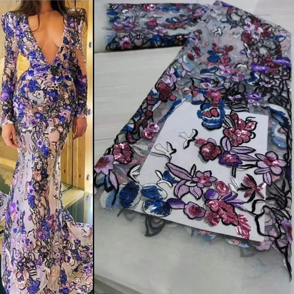 

Бесплатная доставка (5 ярдов/шт), Высококачественная вышитая французская сетчатая кружевная модная африканская Свадебная Тюлевая кружевная ткань с блестками FJY307