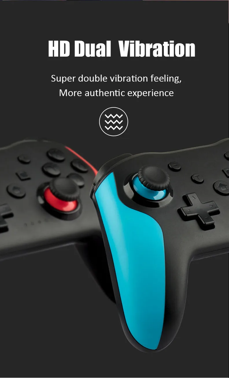 2PCS Bluetooth 2.4G Wireless Controller For Nintendo Switch Pro PC TV Box Smart Phone Tablet PS3 Tesla Shock Joystick Gamepad 16