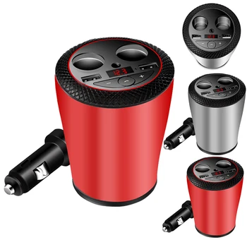 

Car Charger Bluetooth Transmitter Music Player Hands Free Kit Charging Cup 2 USB Port 5V 3.1A LED Digital Display Power Adapter