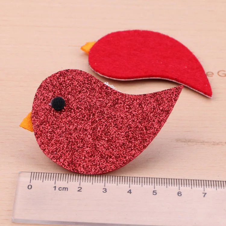 4 5pcs/Lot Glitter Kawaii Animal Bird Patch Stikers Cute Jewelry DIY Garement Hair Jewelry headband Clip Headwear Decoration 70mm - Цвет: 4
