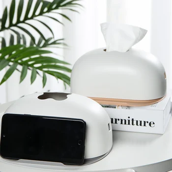 

Plastic tissue box modern design style living room coffee shop drawer box mobile phone holder black and white tissue box gift