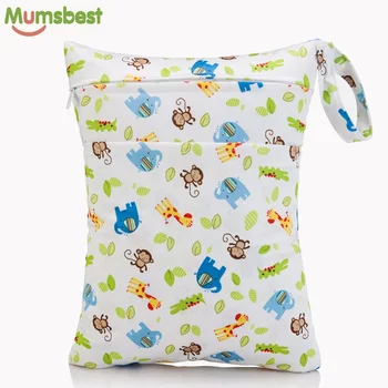 

New Wet Bag Washable Reusable Cloth diaper Nappies Bags Waterproof Swim Sport Travel Carry bag Big Size:40X30cm