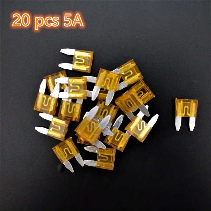 120 шт. авто предохранитель в форме лезвия S размер мини 5 A 10 A 15 A 20 A 25A 30 A AMP разные смешанные 6 цветов