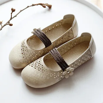 

2020 summer sandals word buckle literary small flower shoes students simple retro casual shoes women