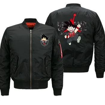 

Fashion Baseball uniform Printed Harajuku Anime Japanese Streetwear Men Dragon Ball Pilot Jacket Coat Mens Casual Bomber Jacket