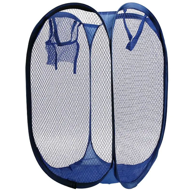1PC Mesh Laundry Hamper Foldable Breathable Clothes Bin Towels Bags Toys Basket Household Versatile Sundries Storage Organizer 