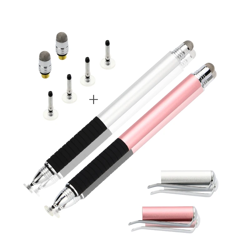 2 in 1 브랜드 금속 터치 펜 태블릿 스타일러스 펜 클립 사용자 지정 로고 Ipad 및 아이폰에 대 한