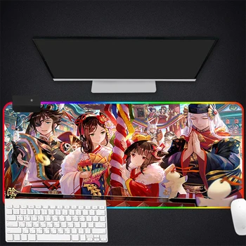 

RGB Mouse Pad Large Gaming Luminous Waterproof Non-slip Rubber Desk Mat Nebula Anime Mousepad Computer Laptop Keyboard Desk Pad