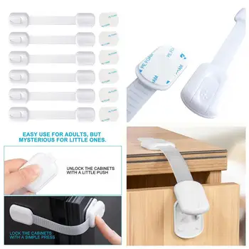 

Child Protection Safety Strap Multipurpose Adhesive No Drilling Strap For Fridge Cabinets Drawers Dishwasher Toilet
