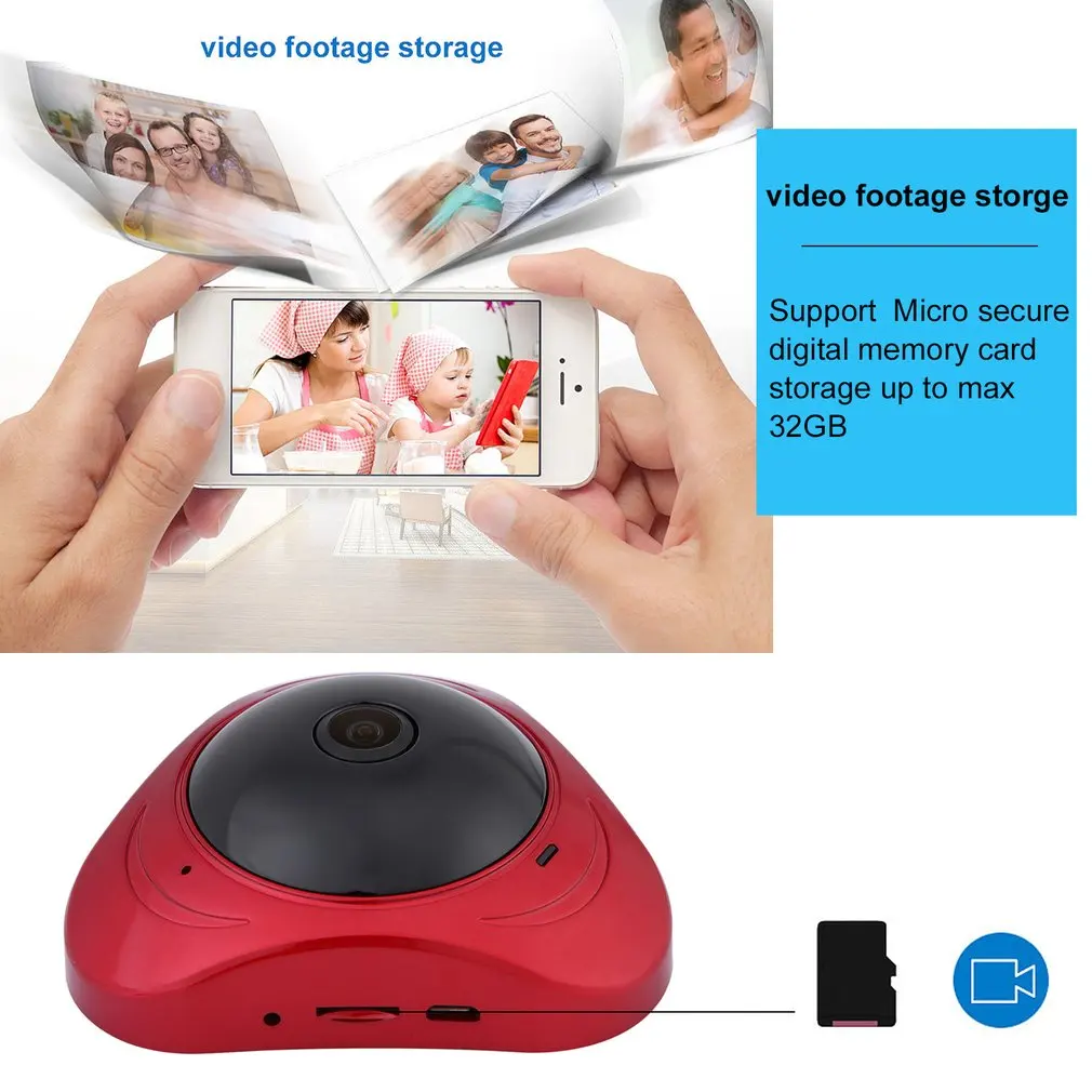 960P VR WI-FI 360 Degree Panoramic Camera Motion Detection Fisheye'S Smart Wireless IP Camera For Home Monitor EU Plug