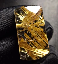 

Natural Gold Rutilated Quartz Wealthy Pendant 32*18.3*8.8mm Rectangle Gemstone Rutilated Brazil Necklace Jewelry AAAAAA