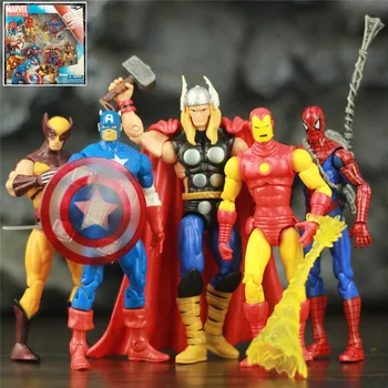 

Marvel Ultimate Gift Set Thor Iron Man Spider-man Captain America Wolverine 3.75" Action Figure 3.75inch Marvel Legends Toys