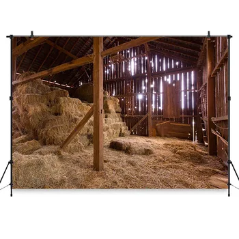 

Old Barn Backdrop Photography Church Nativity of Jesus Hayloft Scene Countryside Newborn Party Event Decoration Photo Background
