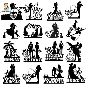 

Kokorosa Bride Wedding Couple Metal Cutting Dies Groom Dog "MR&MRS" Die Cut Shape for Photo Album Card Making Dies New 2019