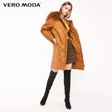 Vero Moda Женская 90% белая куртка-пуховик на утином пуху с воротником из овечьего меха с капюшоном | 318412556