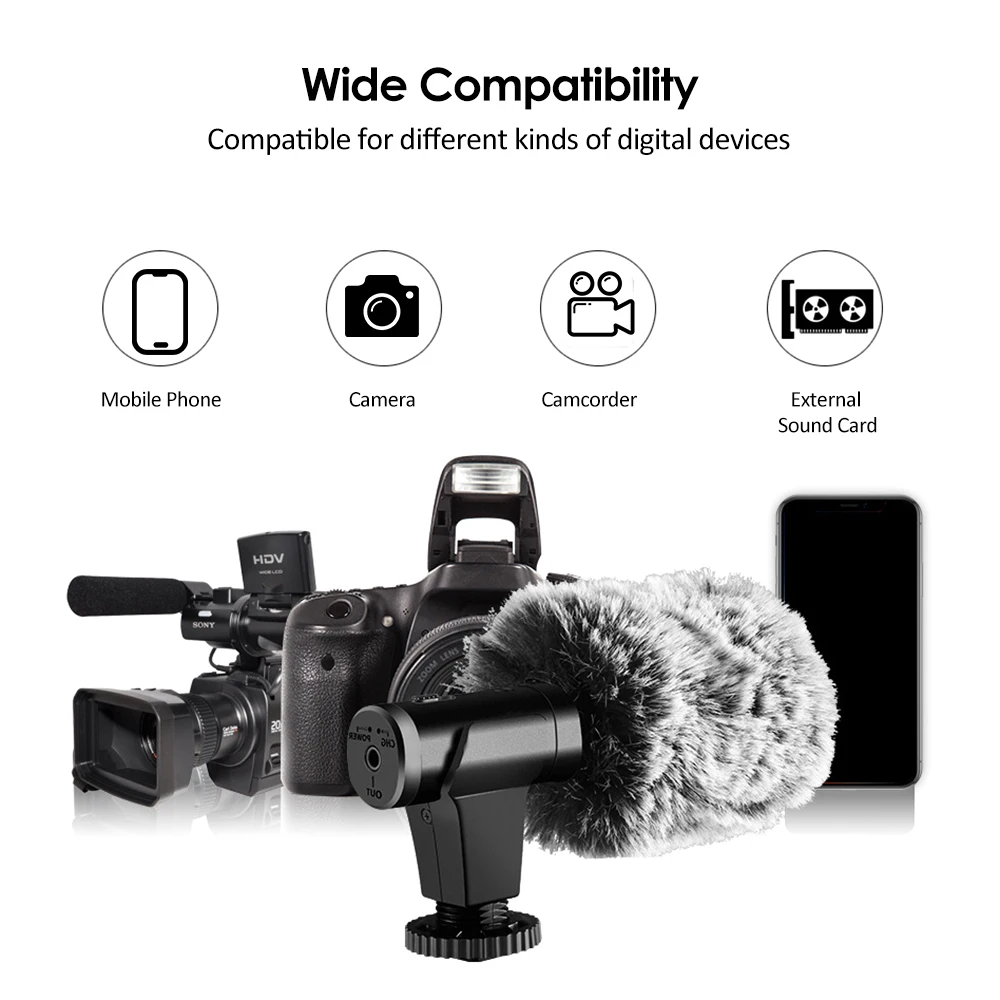 MIC-07PRO конденсатор видео Запись микрофон супер-Кардиоидная DSLR камера видеокамера смартфон Запись голоса микрофоны