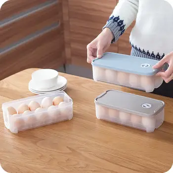 

Plastic Eggs Holder Storage Box Container Organizer Refrigerator Box 10 Grids Home Kitchen Organizer Eggs Collect Tools