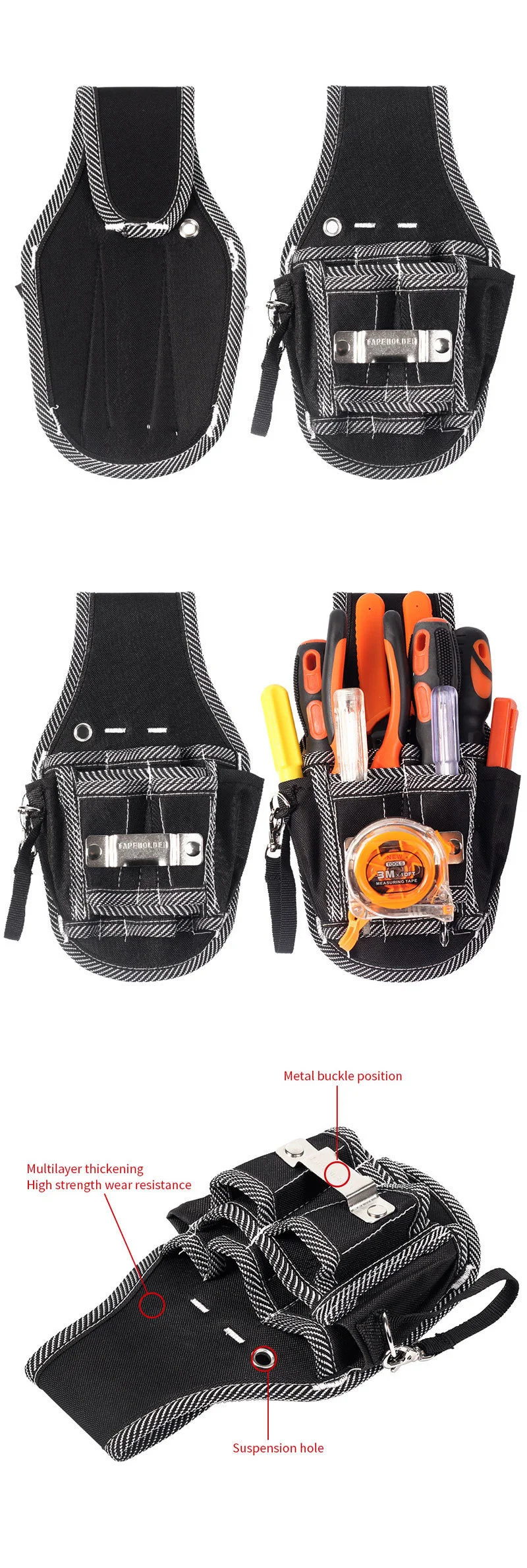 hyper tough tool bag Multifunction Oxford Cloth Toolkit Electrician Instrument Hardware Storage Pouch DIY Waist Belt Tool Bag metal tool chest