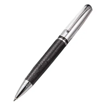 

Rotary Business Pen 0.5mm Black Ink Leather Metal Ballpoint Pens Student Gift Office Stationery Supplies