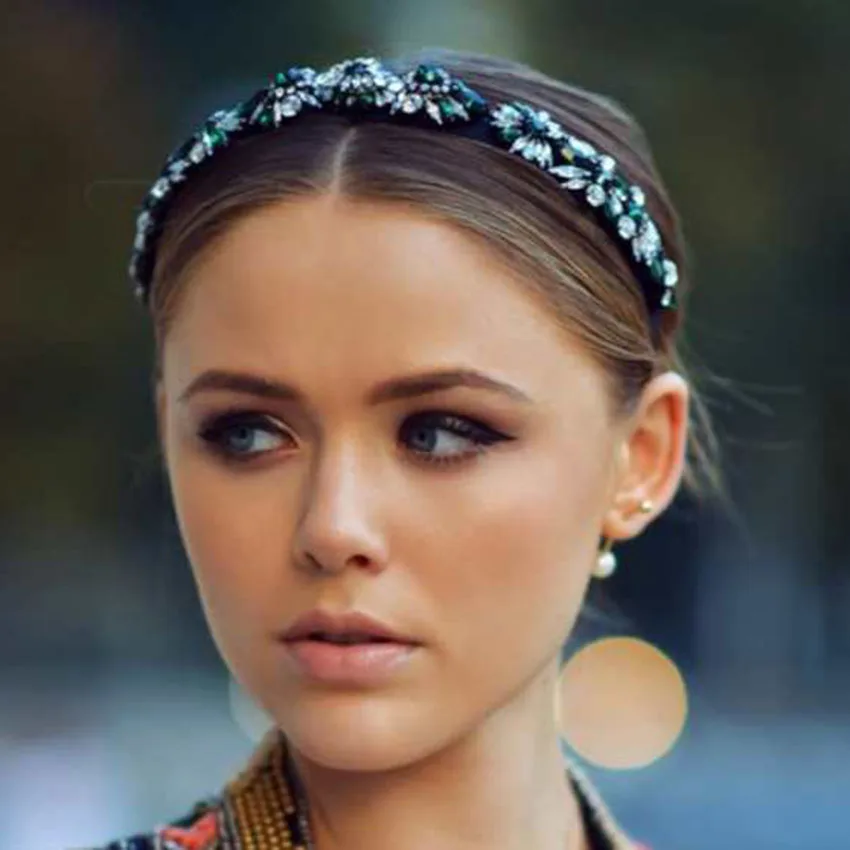 

Baroque exquisite luxury elegant geometric personality rhinestone headband Exquisite luxury and beautiful fashion headband 524