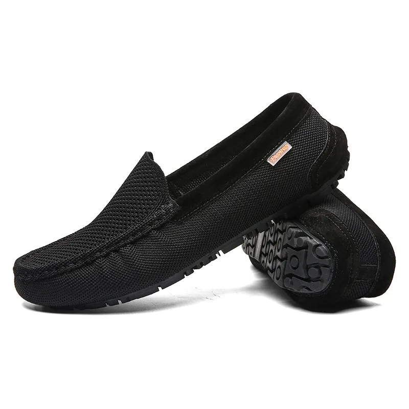 

Spring New Style Moccosins MEN'S SHOES yi jiao deng Loafers Comfortable Leather Breathable Business Casual Shoes 2035 Fly Woven