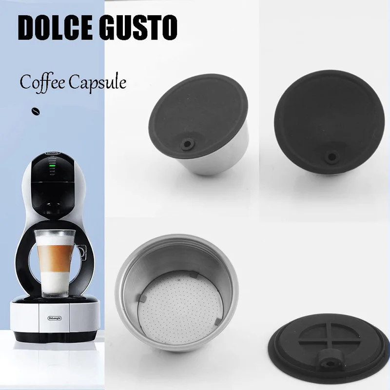 

3/4pcs/setCapsule Cup Brush Spoon Kit Refillable Coffee Capsule Cup For Dolce Gusto EDG Lumio Reusable Filter Pod