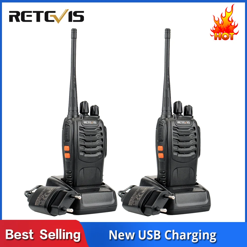 2 pcs Retevis H777 Professional Walkie Talkie Handy Two-Way Radio Station Transceiver Two Way Radio Communicator Walkie-Talkie