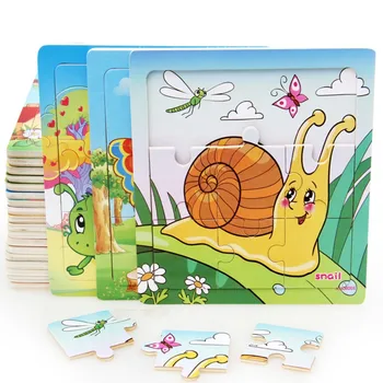 

Baby Early Educational Learning Cartoon Insect Toys Toddler Wooden Cartoon Insect Puzzles (20 Pcs)