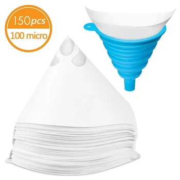

150 Pcs Paint Filter Disposable Paint Strainers (100 Micrometre) for Automotive Spray Paint with Funnel Filter