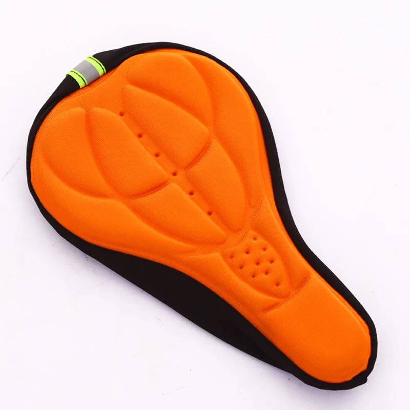 3D Bike Seat Cover Bicycle Soft Saddle Comfortable Foam Seat Cushion Cycling Saddle for Bicycle Bike Accessories - Color: Orange